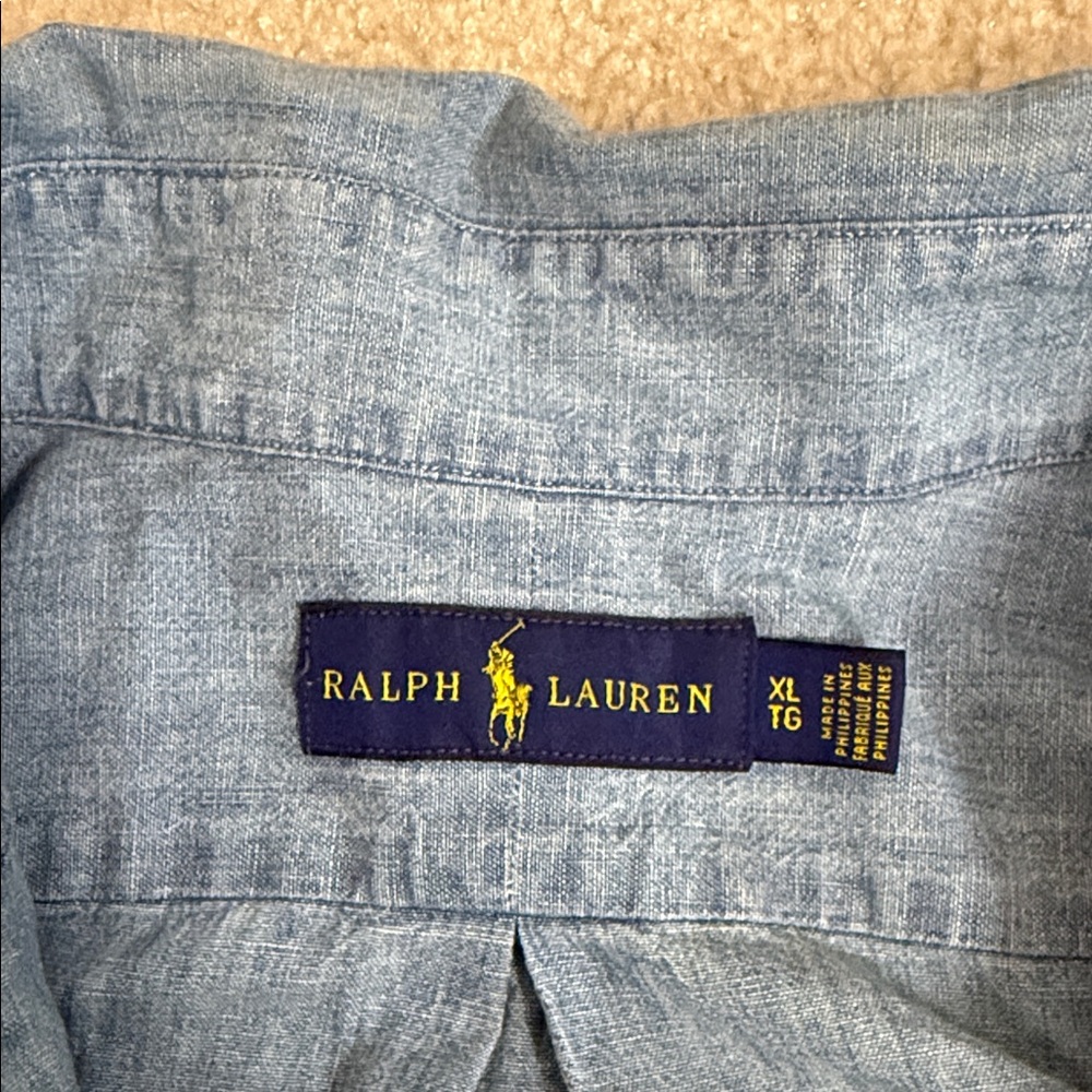 Ralph Lauren Light Blue Casual Button-Down Shirt - Picture 2 of 3